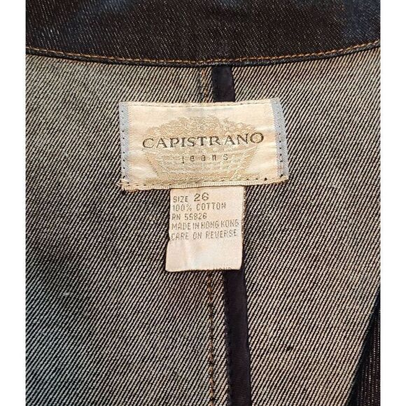 Vintage CAPISTRANO Blue jean STUDDED long jacket. Size 26. - Picture 7 of 8